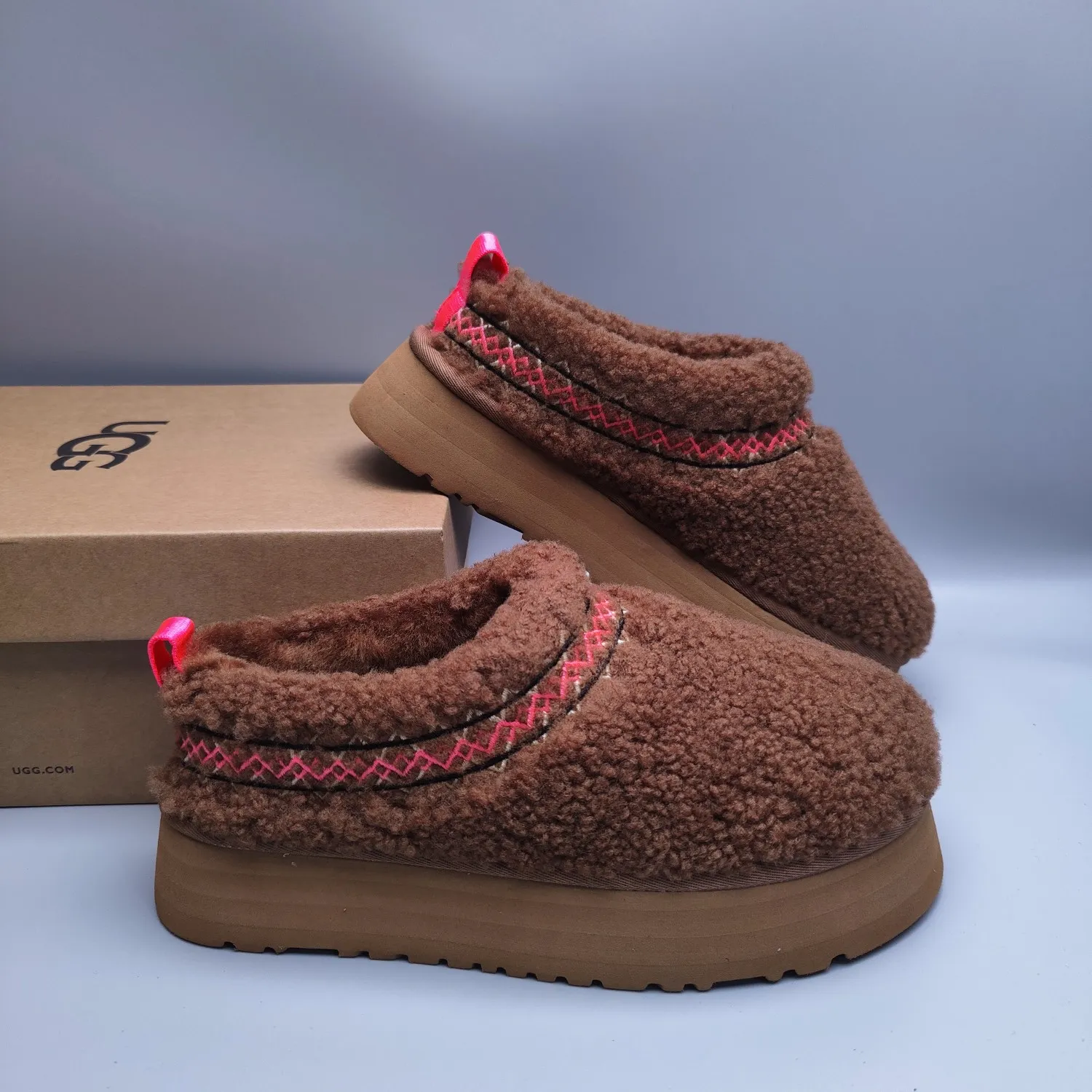 💰520 UGG sheepskin all-in-one snow boots 3976 Thick-soled ethnic style teddy roll women’s style Color: Teddy Brown White Black Size: 35-41